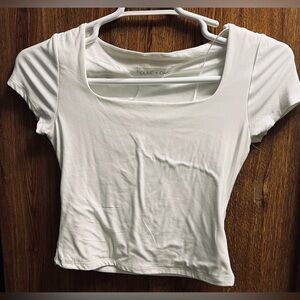 Olive & Oak White Square Neck Crop Top